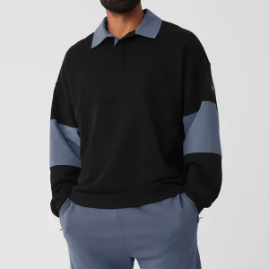 Mixmatch Rugby Sweatshirt - Black/Bluestone