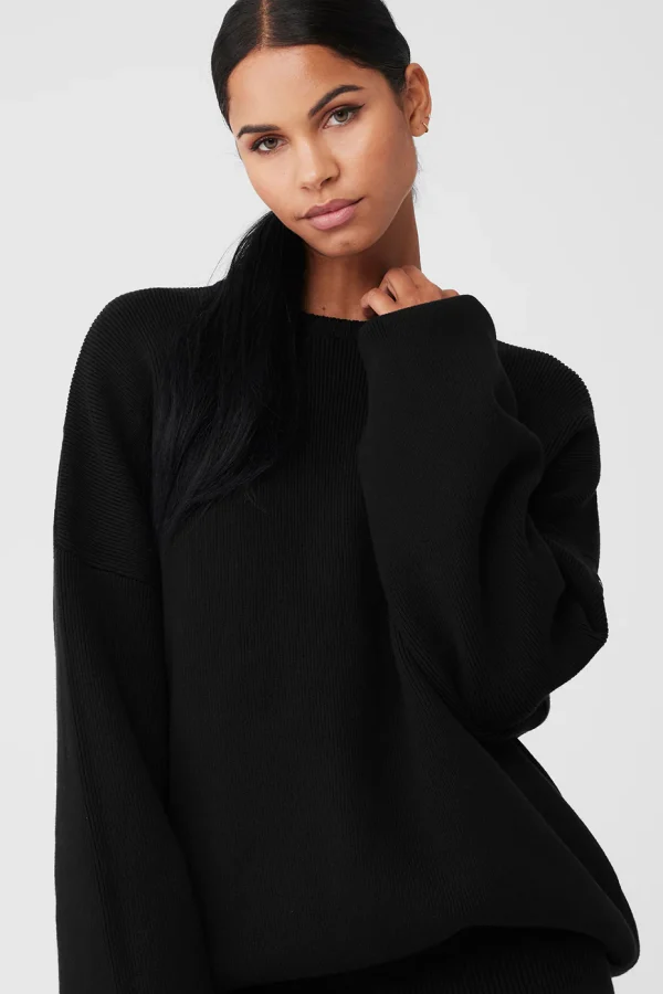 Scholar Crew Neck Sweater - Black