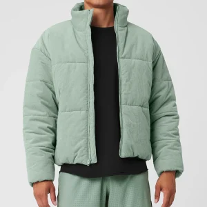 Corduroy Stage Puffer - Icy Sage