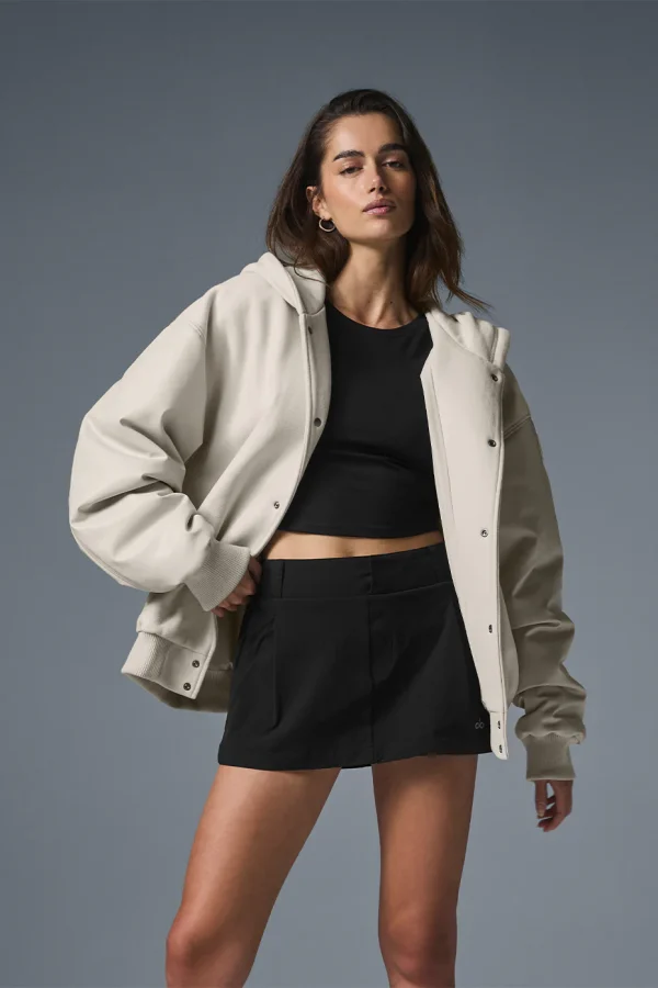 Select Hooded Bomber Jacket - Bone