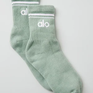 Unisex Half-Crew Throwback Sock - Icy Sage/White