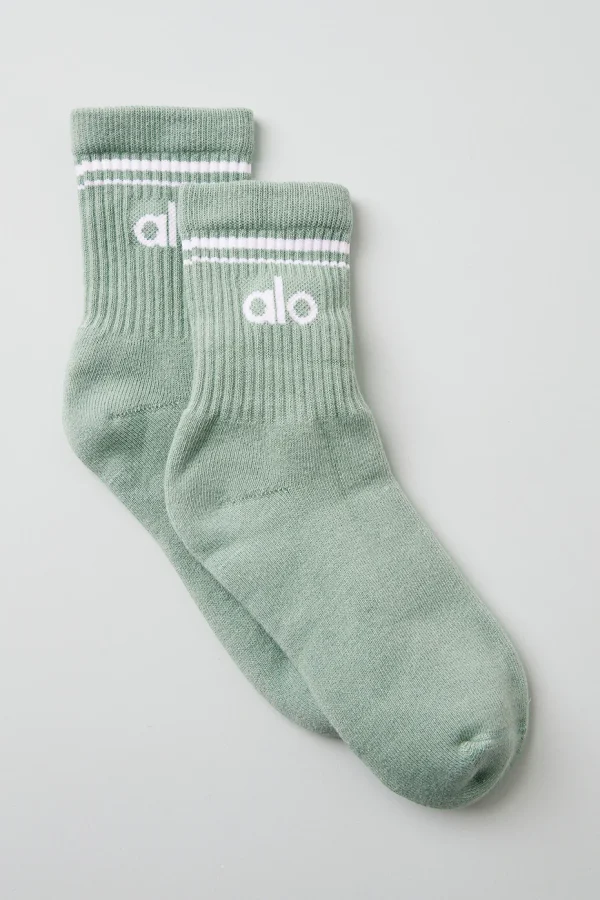 Unisex Half-Crew Throwback Sock - Icy Sage/White