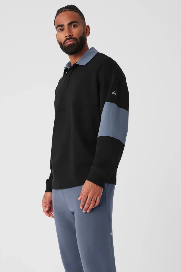 Mixmatch Rugby Sweatshirt - Black/Bluestone