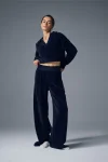 High-Waist Cozy Day Wide Leg Pant - Navy