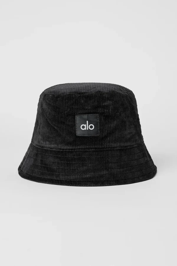 Corduroy Neighborhood Bucket Hat - Black