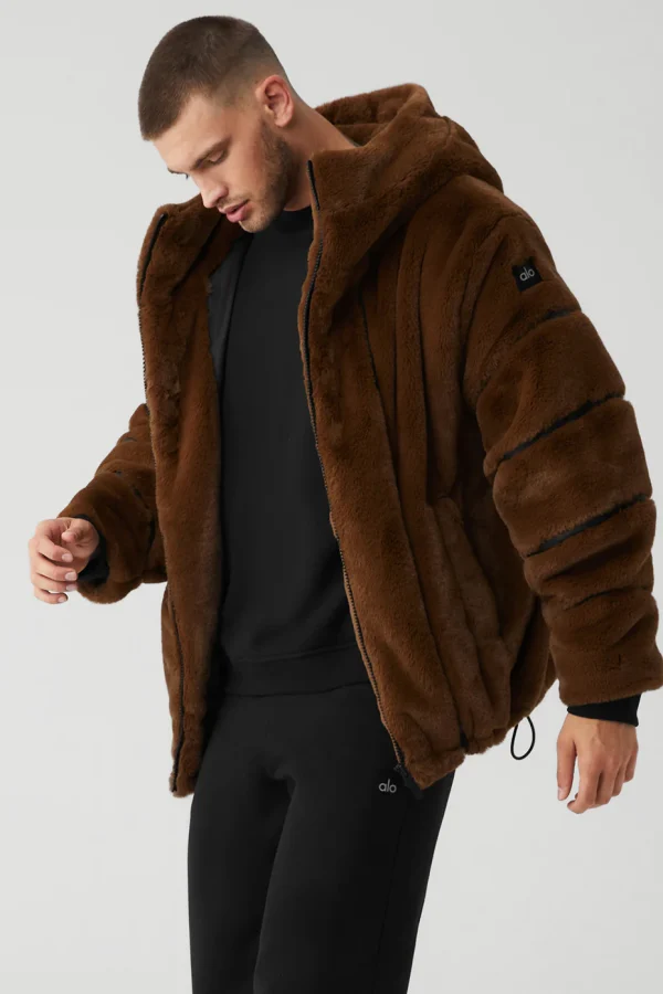 Knock Out Faux Fur Jacket - Chocolate
