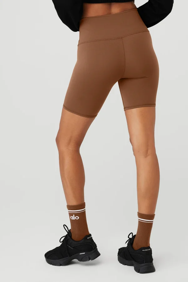 7 High-Waist Biker Short - Cinnamon Brown