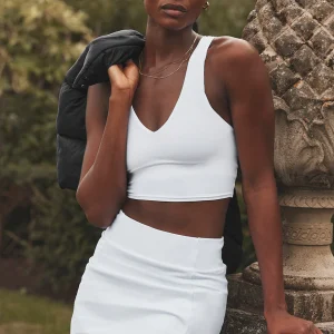 Airbrush High-Waist Good Form Tennis Skirt - White