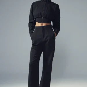 High-Waist On Point Moto Trouser - Black