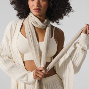 Cashmere Light Frosted Scarf – Winter Latte/Ivory