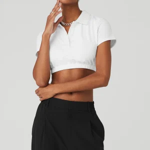 Cropped Prestige Polo - White