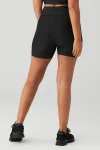5 Airlift High-Waist Laser Cut Speedy Short - Black