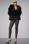 La Premiere Opulent Faux Fur Stunner Jacket - Black/Black