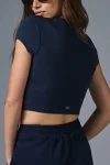 Alosoft Crop Finesse Short Sleeve - Navy