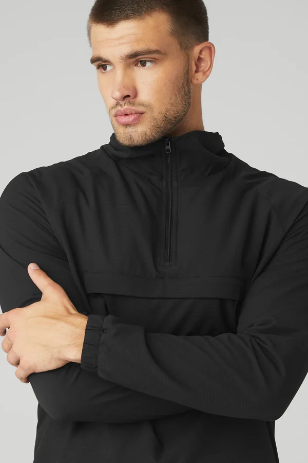 Ripstop 1/4 Zip On-Set Jacket - Black