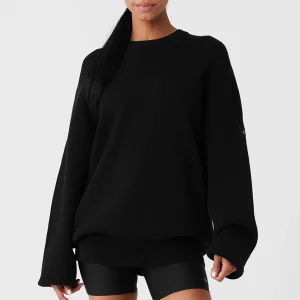 Scholar Crew Neck Sweater - Black