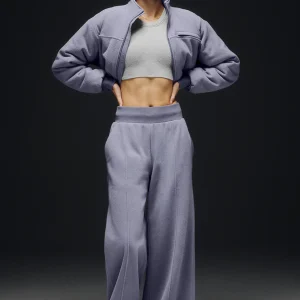 Polar Fleece High-Waist Snowdrift Wide Leg Pant - Fog