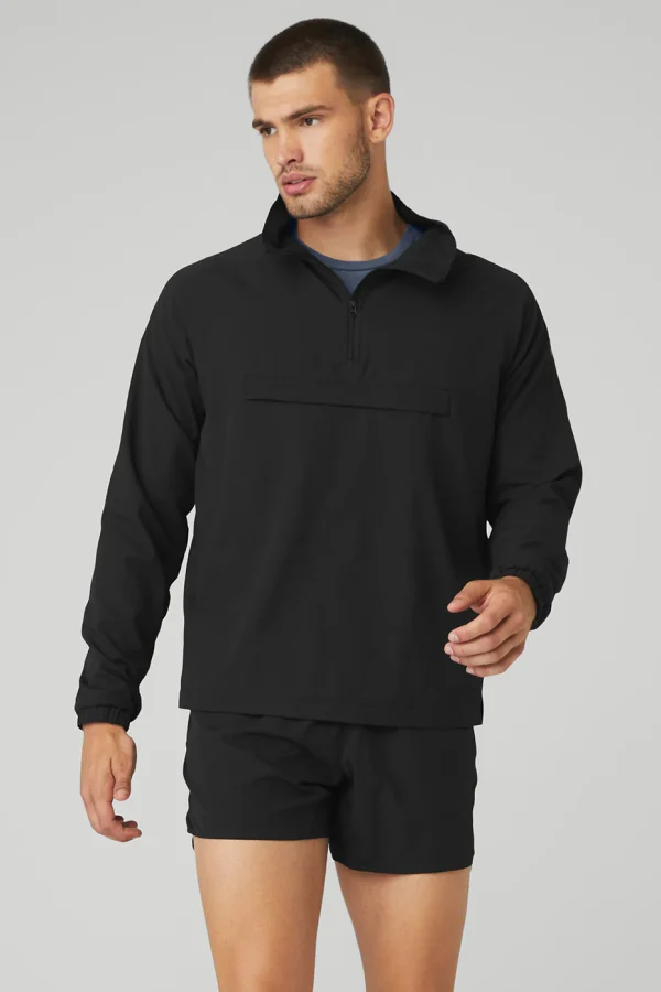 Ripstop 1/4 Zip On-Set Jacket - Black