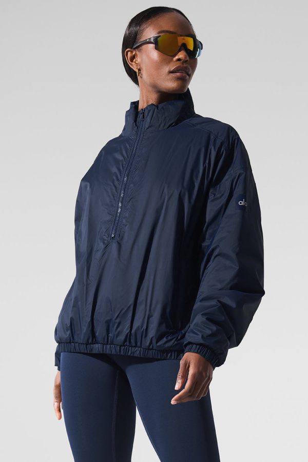 Latitude Light Weight 1/2 Zip Pullover Jacket – Navy