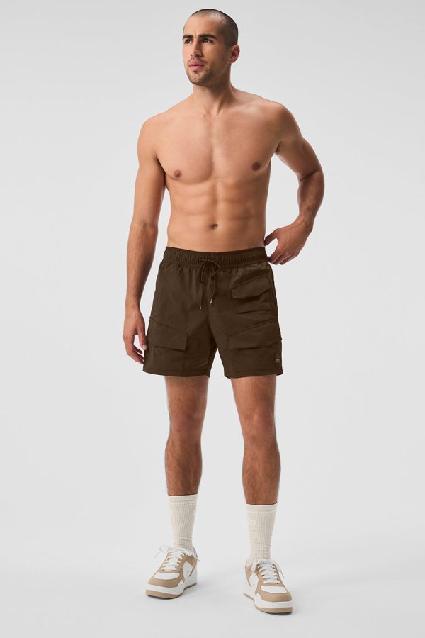 7″ Crinkle Nylon Excursion Cargo Short – Espresso