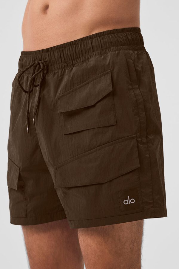 7″ Crinkle Nylon Excursion Cargo Short – Espresso