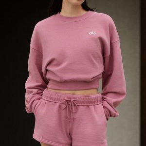Cropped Accolade Crewneck – Pink Wild Rose