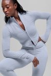 Seamless Two Tone Rib Jacket ?C Winter Frost Heather