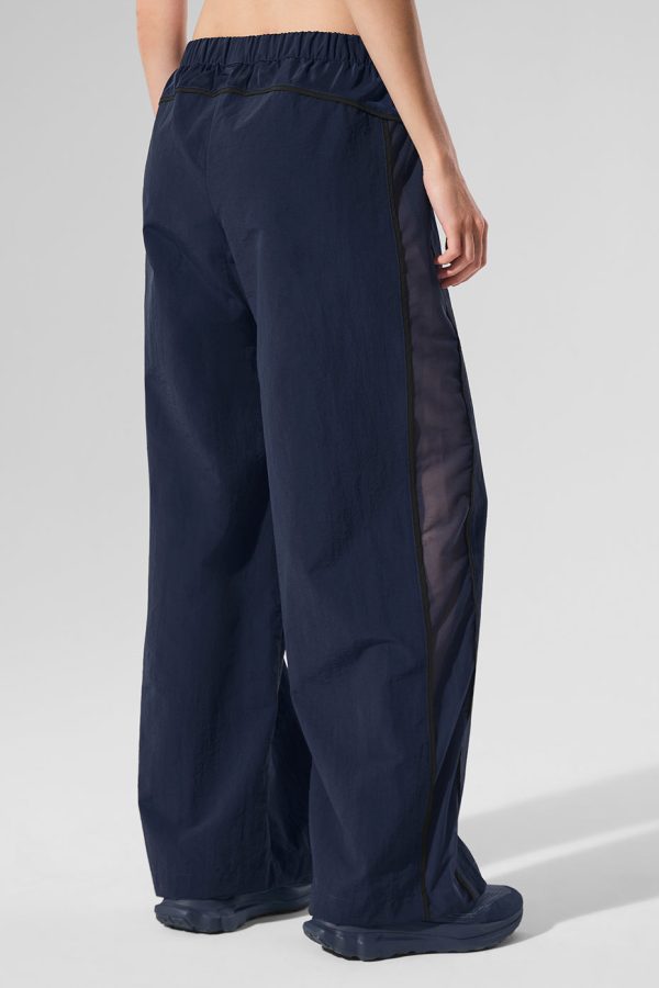 High-Waist Origin Wide Leg Track Pant – Navy/Black