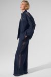 High-Waist Origin Wide Leg Track Pant – Navy/Black