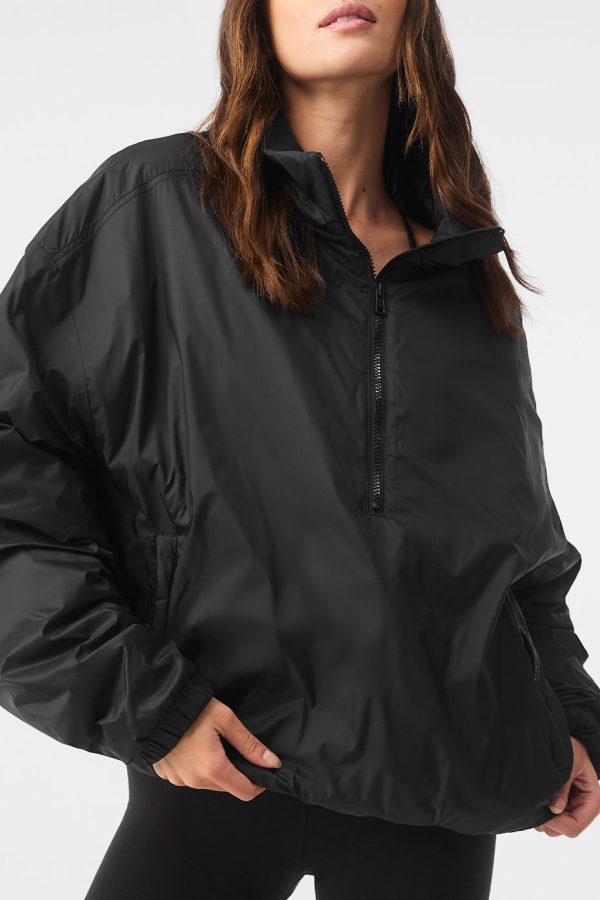 Latitude Light Weight 1/2 Zip Pullover Jacket ?C Black