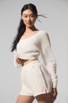 Sheer Cashmere Cropped Cardigan ?C Ivory