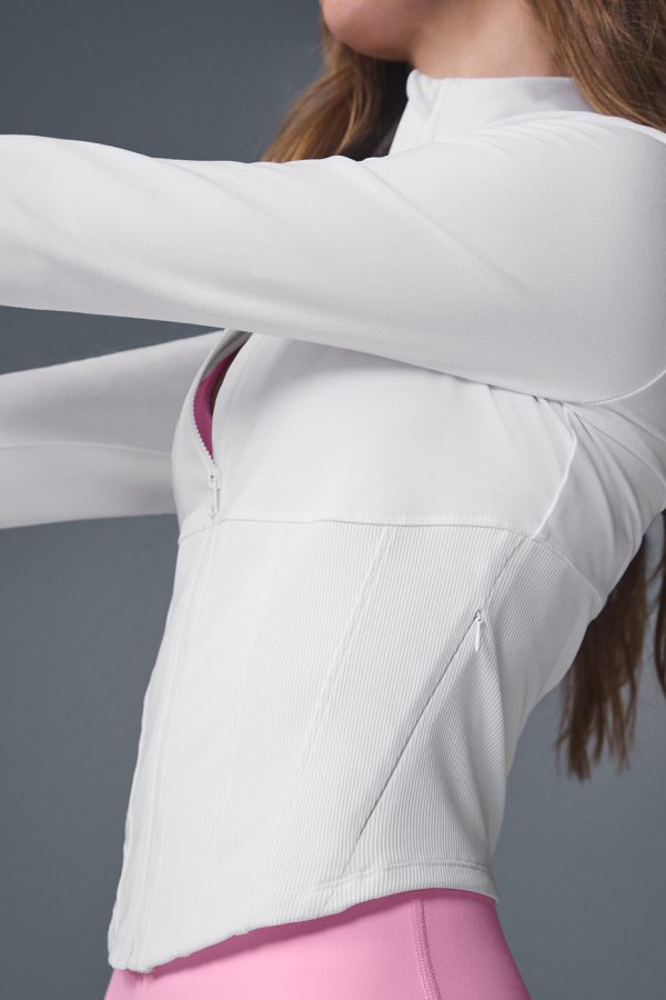 Airbrush Corset Full Zip Jacket ?C White