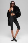 Opulent Faux Fur Cropped Jacket ?C Black