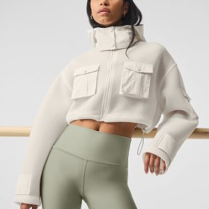 Cropped Engage Cargo Parka ?C Ivory