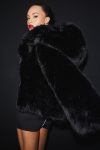 Opulent Faux Fur Statement Jacket ?C Black
