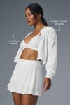 Cropped Micro Plisse Jacket ?C White