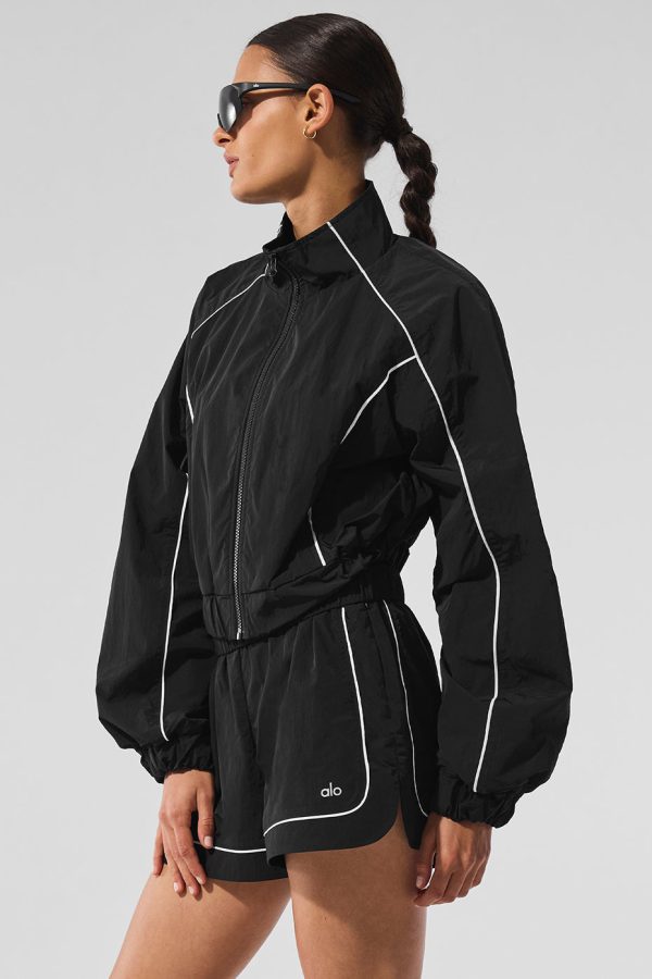 Motivate Full-Zip Track Jacket ?C Black/White