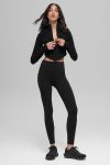 Seamless Two Tone Rib Jacket ?C Black