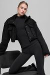 Faux Shearling Snowfall Cropped Jacket ?C Black