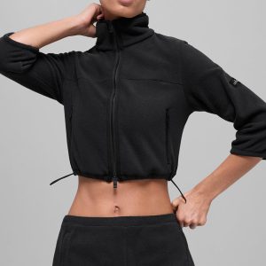 Polar Fleece Retreat Cropped Jacket ?C Black