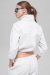 Polar Fleece Retreat Cropped Jacket ?C White Heather Grey