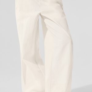 High-Waist Origin Wide Leg Track Pant ?C Ivory