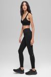 Seamless High-Waist Two Tone Rib Legging ?C Black