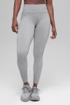 Seamless High-Waist Two Tone Rib Legging ?C Light Misty Grey Heather