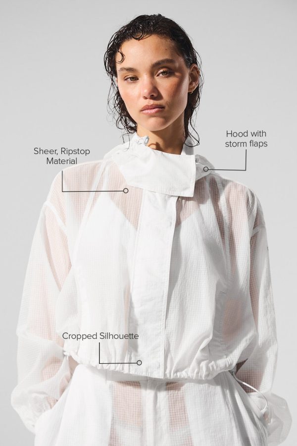 Cropped Game Time Full Zip Jacket ?C White