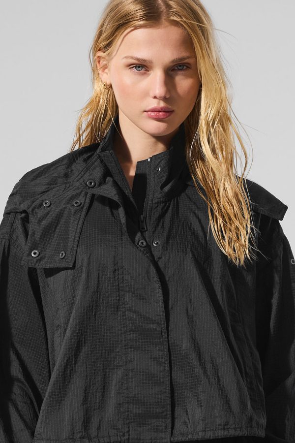 Cropped Game Time Full Zip Jacket ?C Black
