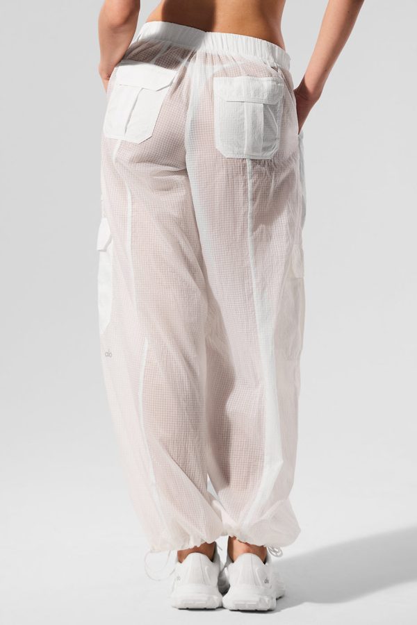 Sheer Game Time Wide Leg Jogger ?C White
